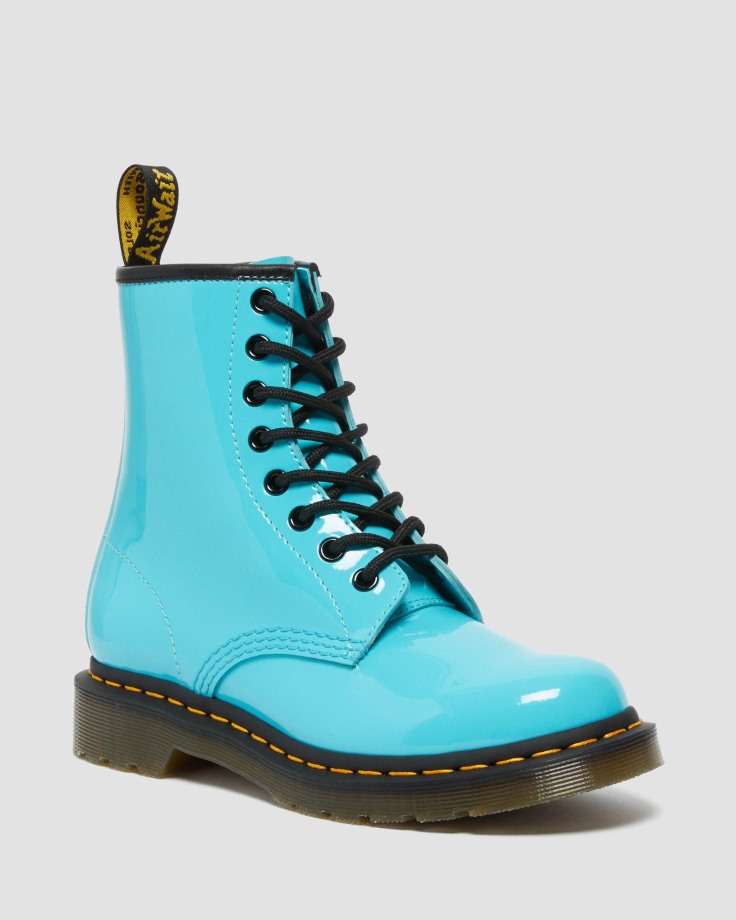 1460 Women's Patent Leather Lace Up Boots Turquoise Dr.Martens Ireland