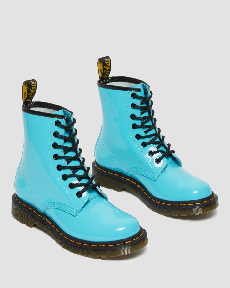 1460 Women's Patent Leather Lace Up Boots Turquoise Dr.Martens Ireland