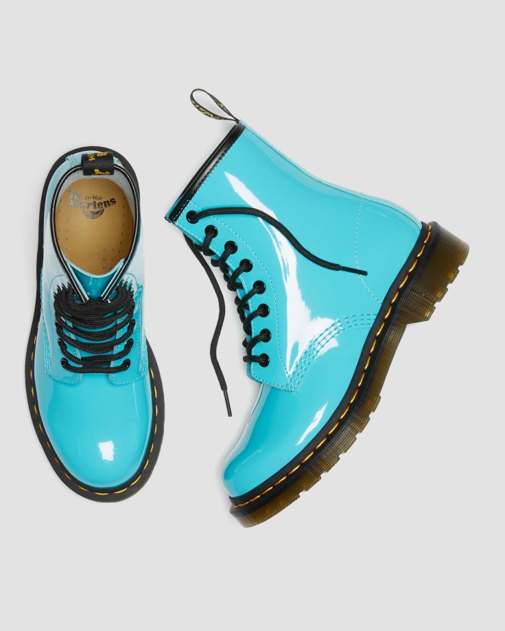 1460 Women's Patent Leather Lace Up Boots Turquoise Dr.Martens Ireland