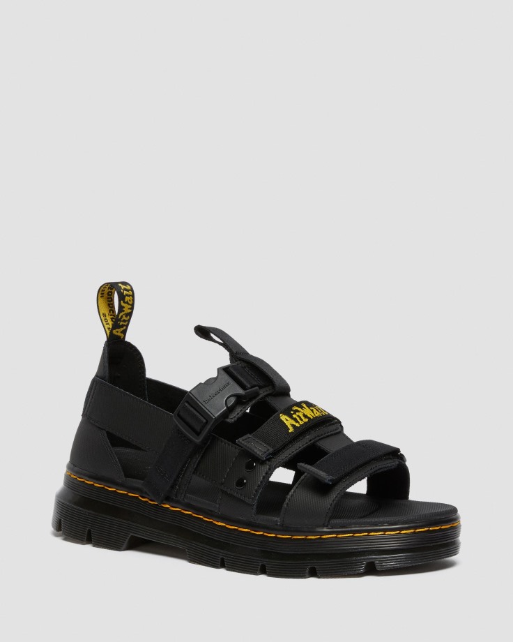 Black Dr.Martens Ireland Pearson Webbing Sandals