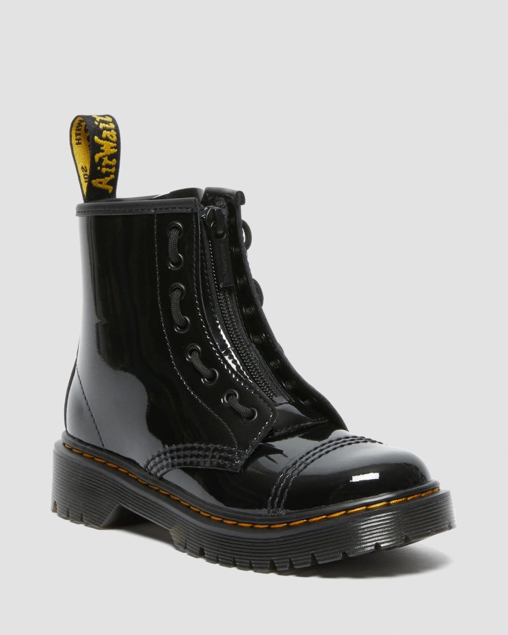 Black Junior Sinclair Bex Patent Leather Boots Dr.Martens Ireland