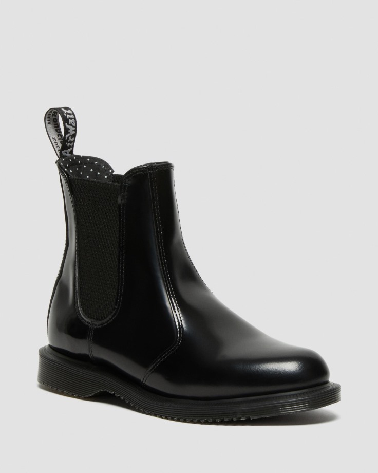 Black Flora Women's Smooth Leather Chelsea Boots Dr.Martens Ireland