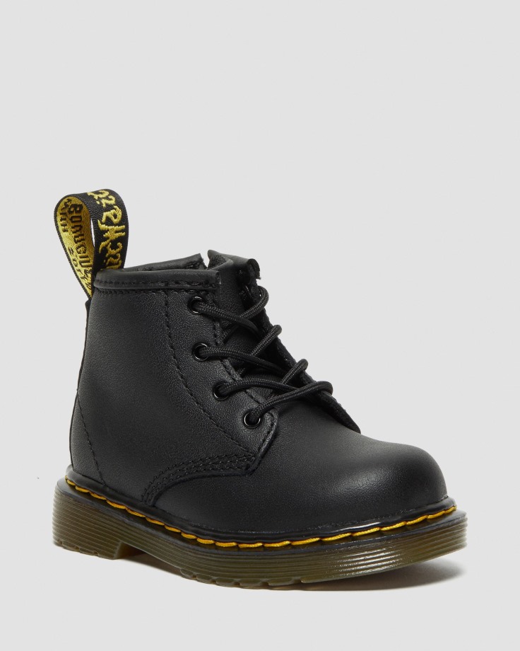 Black Dr.Martens Ireland Infant 1460 Softy T Leather Lace Up Boots