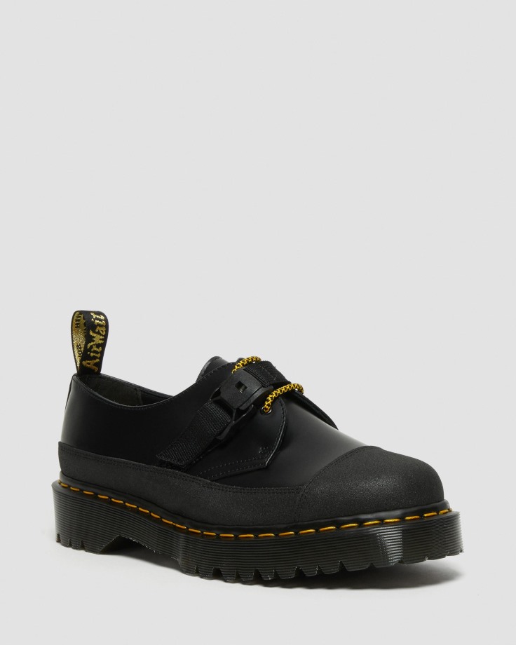 Black Dr.Martens Ireland 1461 Made In England Bex Tech Smooth Leather Oxford Shoes
