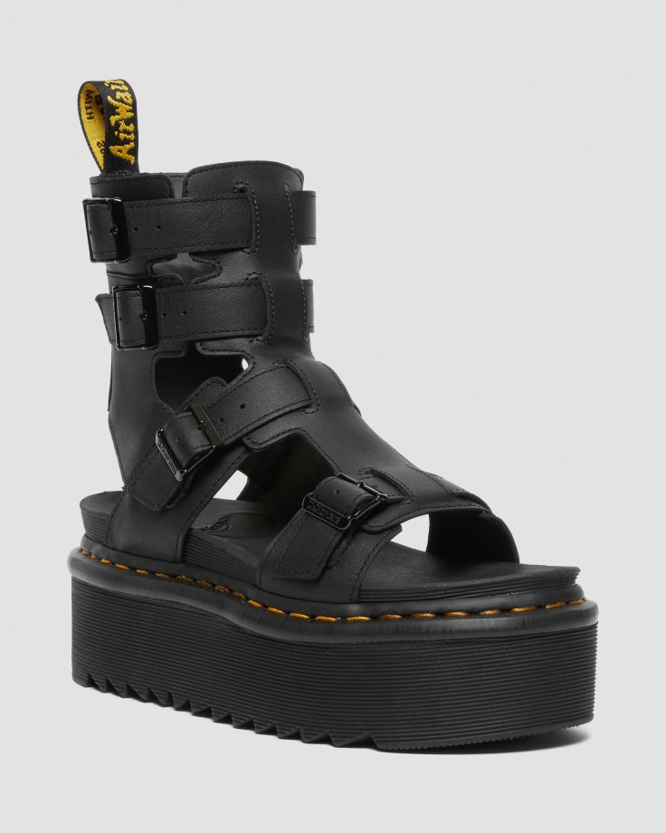 Black Giavanna Leather Platform Gladiator Sandals Dr.Martens Ireland