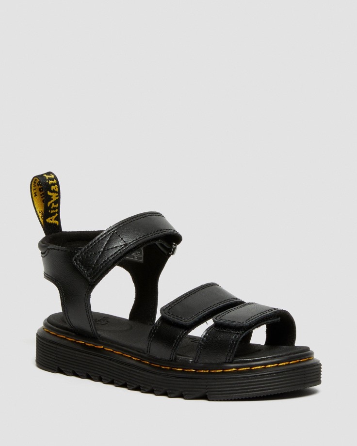 Black Junior Klaire Leather Strap Sandals Dr.Martens Ireland