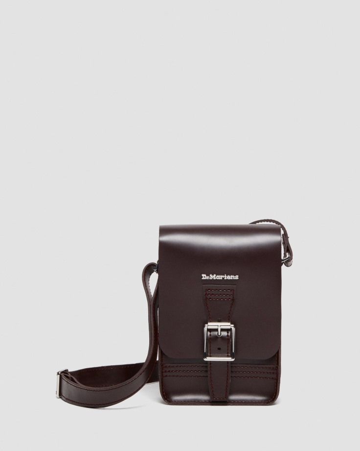 Burgundy Dr.Martens Ireland Leather Vertical Crossbody Bag