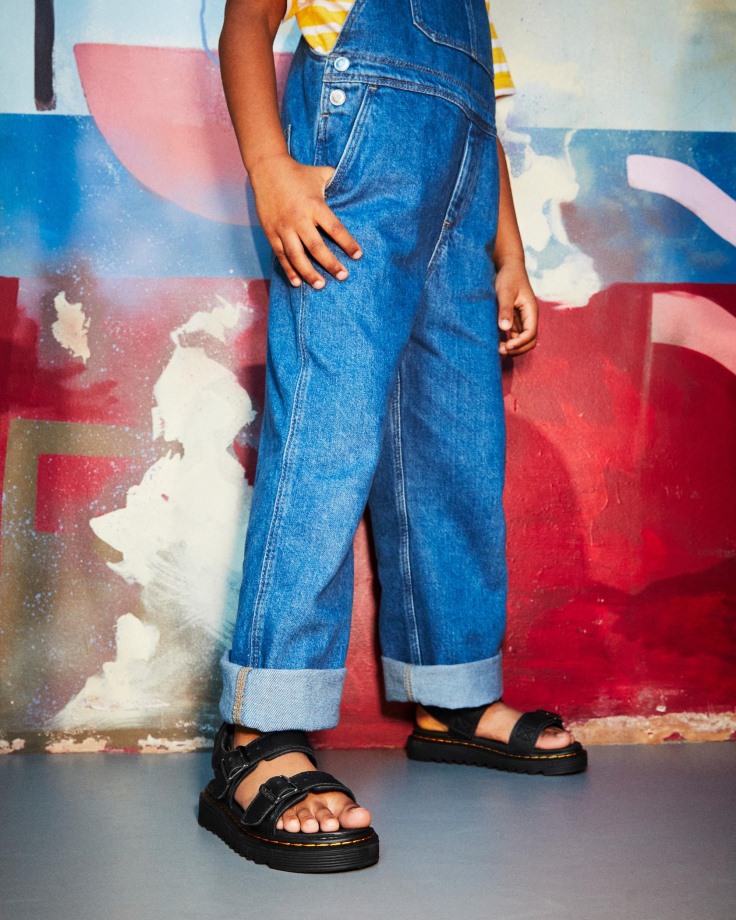 Dr.Martens Ireland Black Junior Kyle Leather Sandals