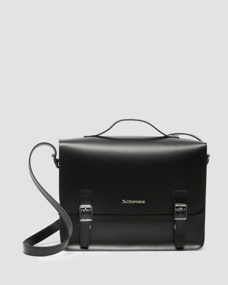 Dr.Martens Ireland Black Leather Box Crossbody Messenger Bag