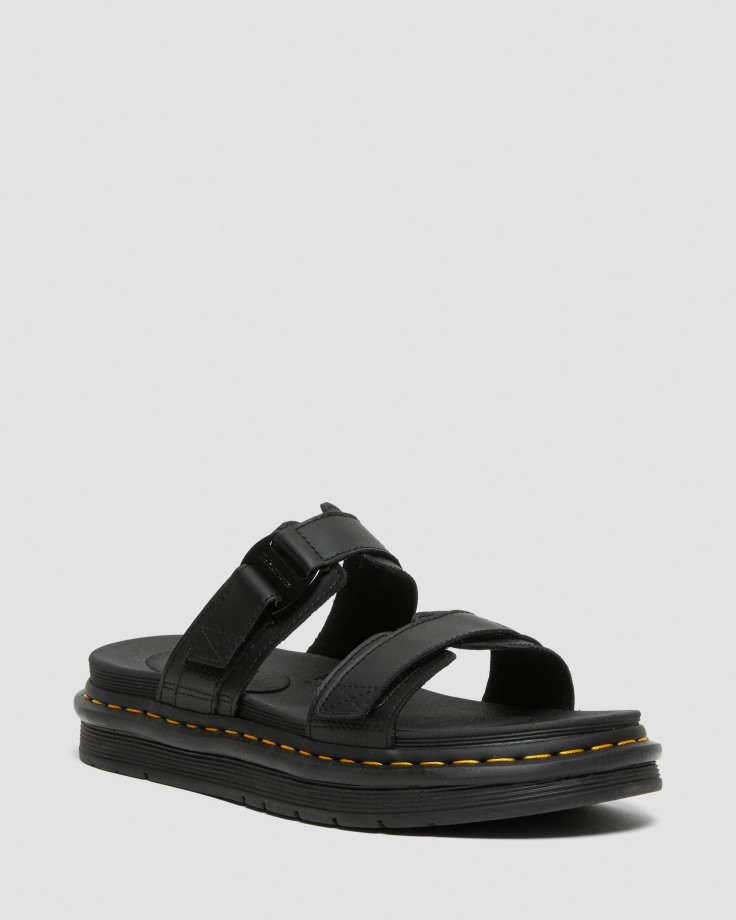 Dr.Martens Ireland Chilton Men's Leather Slide Sandals Black