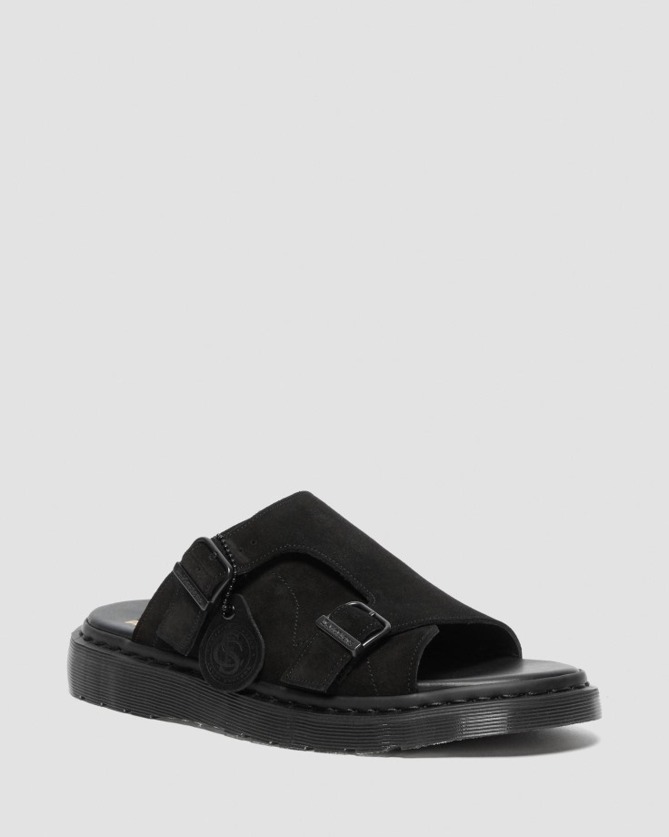 Dr.Martens Ireland Dayne Made in England Suede Slide Sandals Black