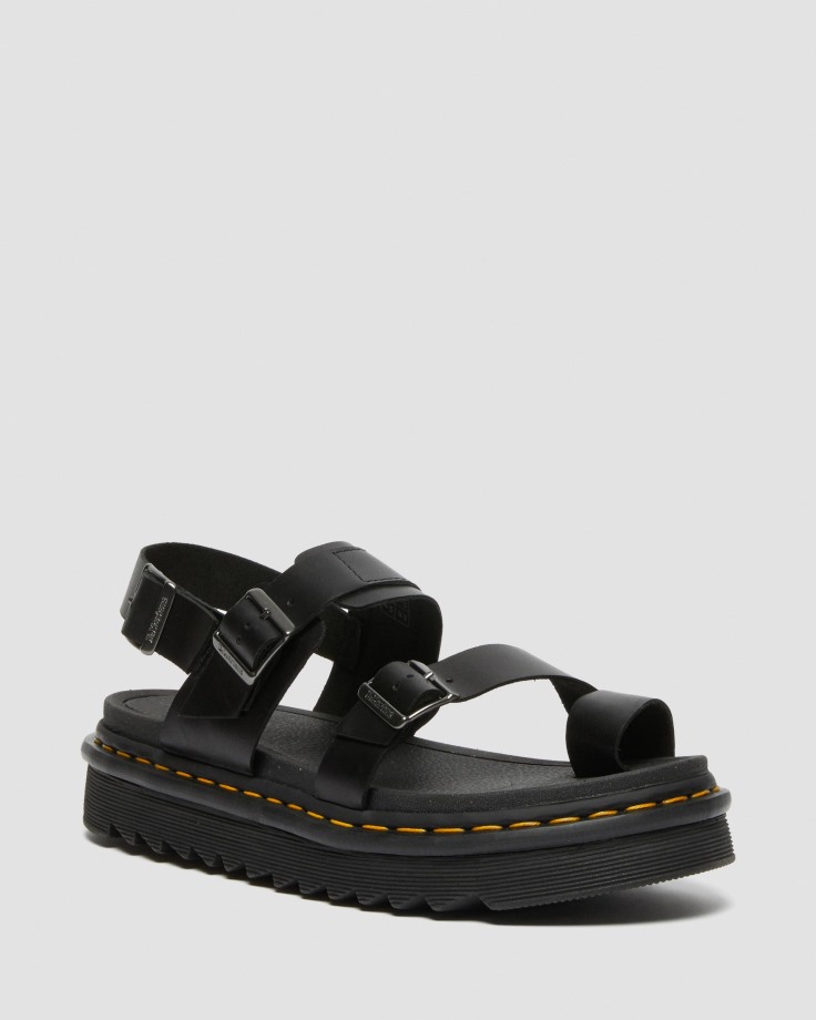 Dr.Martens Ireland Fynn Leather Strap Sandals Black