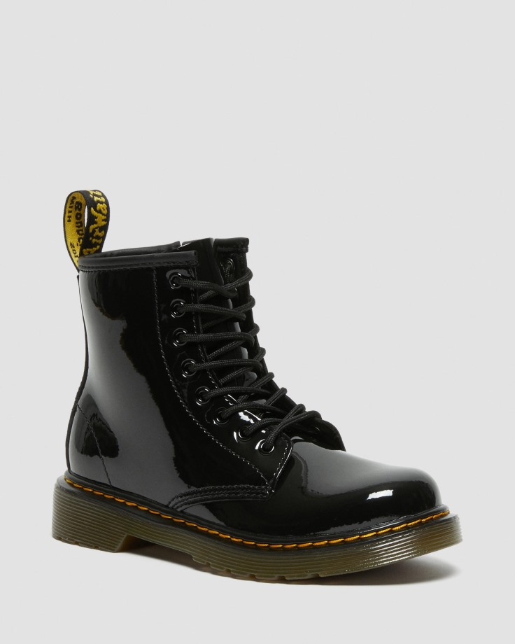 Dr.Martens Ireland Junior 1460 Patent Leather Lace Up Boots Black