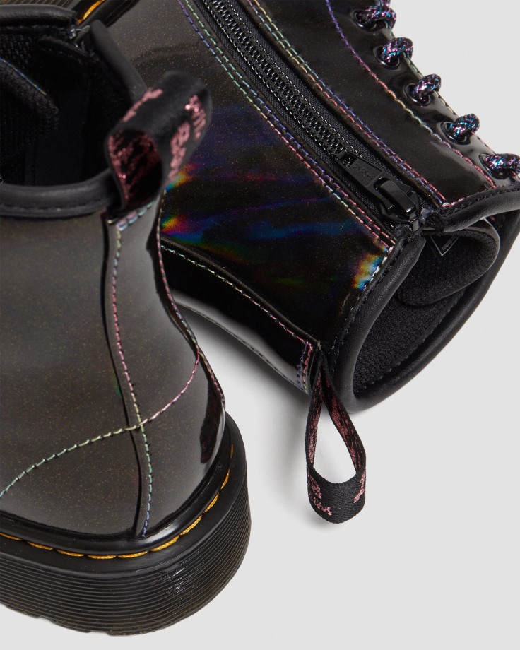 Dr.Martens Ireland Junior 1460 Sparkle Rays Lace Up Boots Black