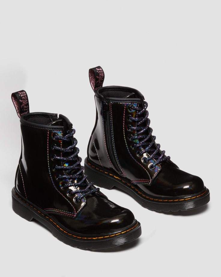 Dr.Martens Ireland Junior 1460 Sparkle Rays Lace Up Boots Black