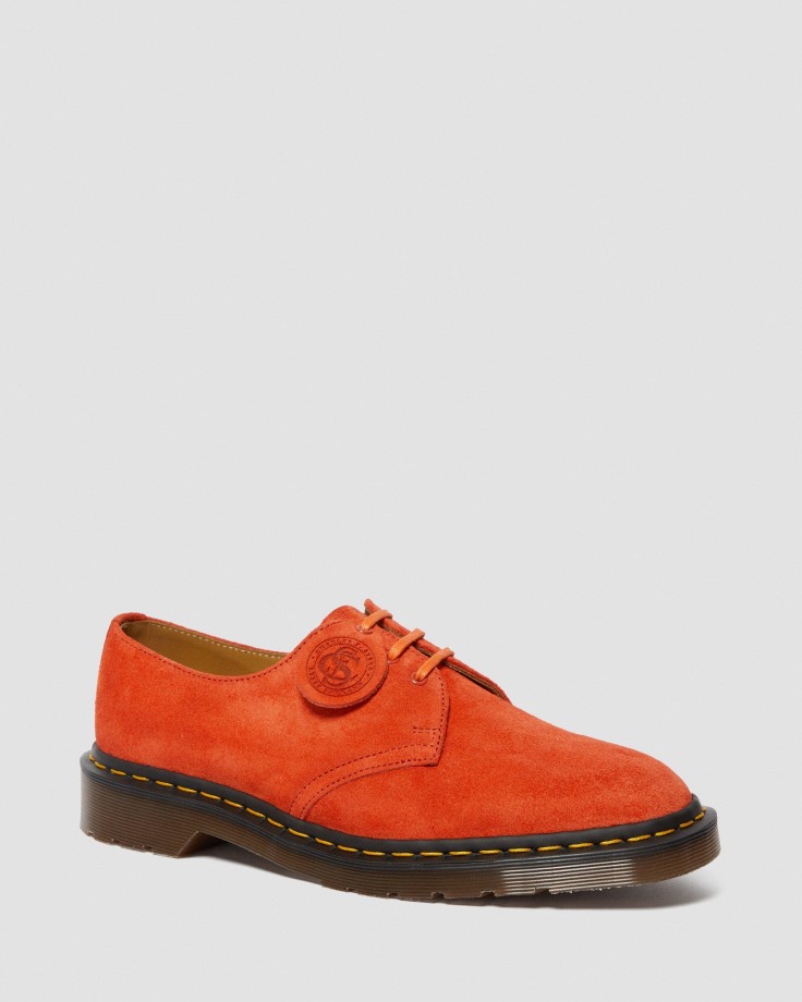 Dr.Martens Ireland Red 1461 Made In England Suede Oxford Shoes