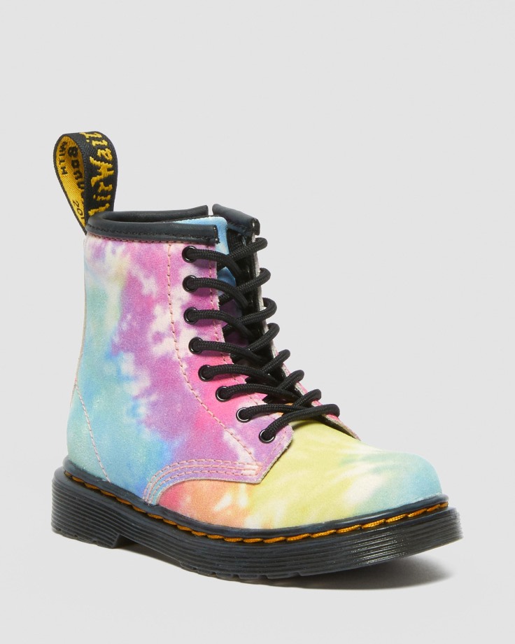 Dr.Martens Ireland Toddler 1460 Tie Dye Lace Up Boots Multi