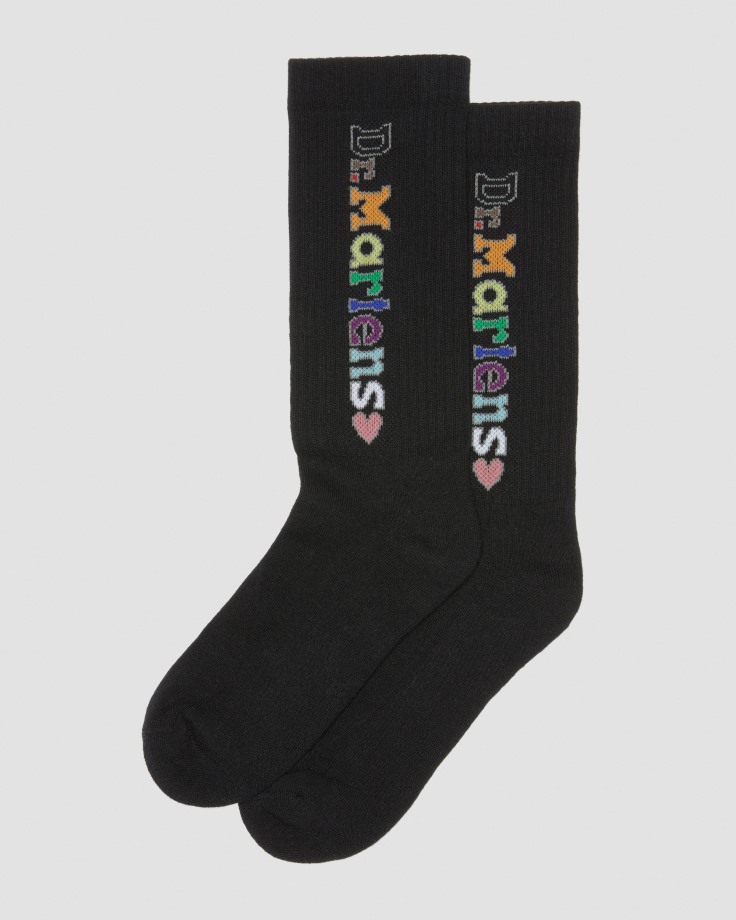 For Pride Vertical Logo Cotton Blend Socks Dr.Martens Ireland Black