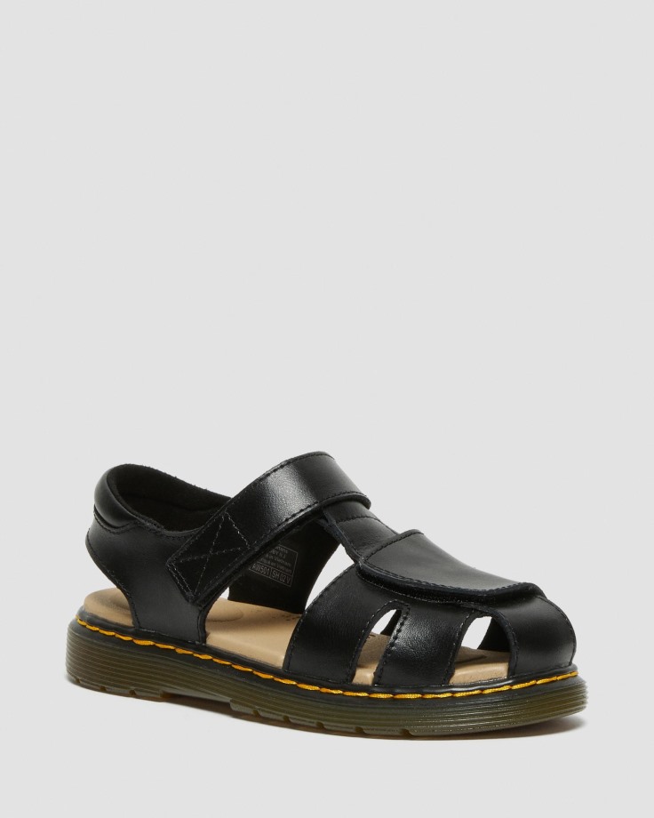 Junior Moby II Leather Velcro Sandals Dr.Martens Ireland Black