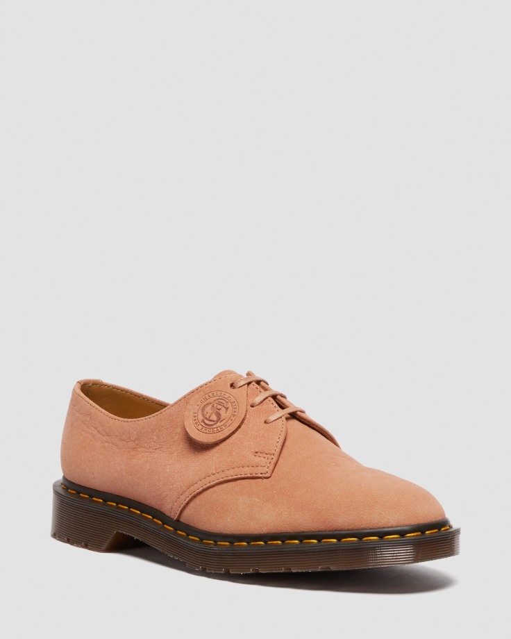 Pink Dr.Martens Ireland 1461 Made in England Nubuck Leather Oxford Shoes